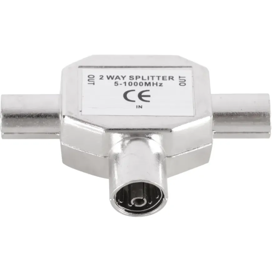 Q-Link coax splitter tv metaal 1 female/2 male