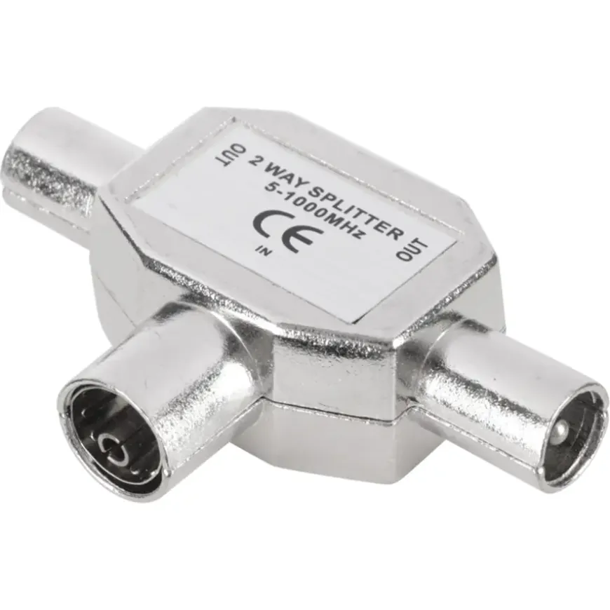 Q-Link coax splitter tv metaal 1 female/2 male