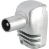 Q-Link coax stekker metaal haaks male kabelkeur