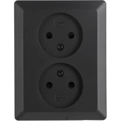Q-Link Inbouw Dubbel Stopcontact Zwart