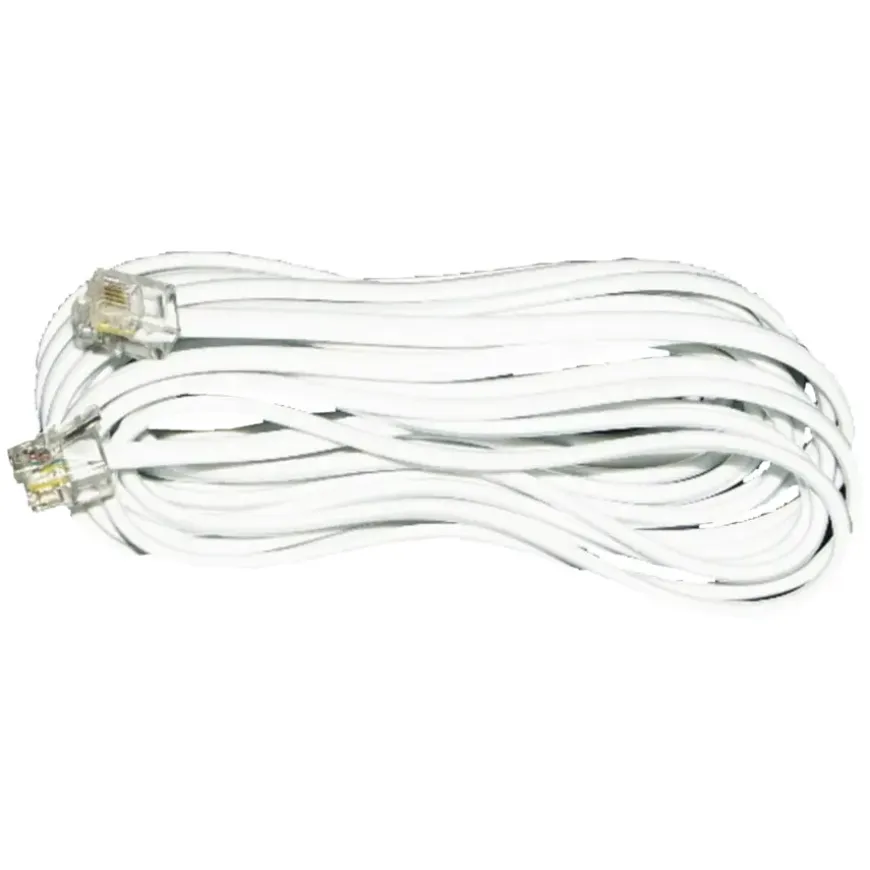 Q-Link telefoon aansluitsnoer modulair 2RJ11 plug 5 meter wit