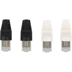 Q-Link UTP connector 4x/kap RJ45 2x zwart wit 8 stuks