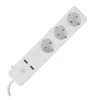Qnect Wifi Stekkerdoos 3-voudig Wit 2X USB 1,5 M Snoer EU TYPE NL/ BE