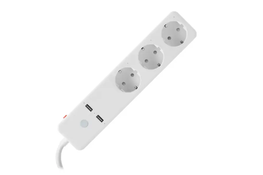 Qnect Wifi Stekkerdoos 3-voudig Wit 2X USB 1,5 M Snoer EU TYPE NL/ BE