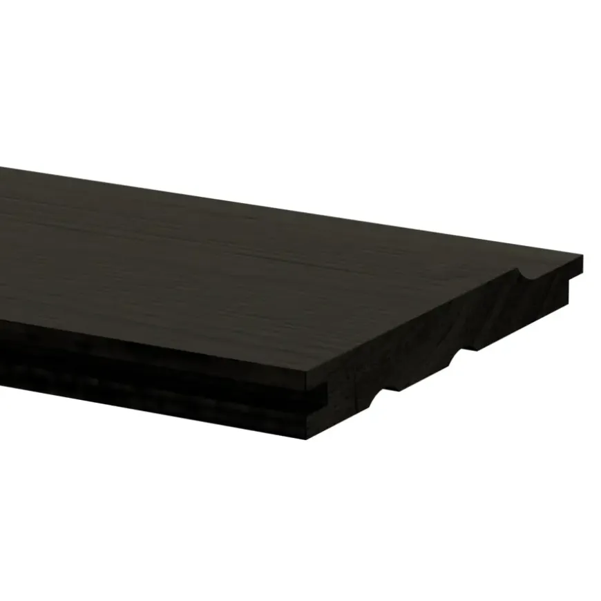 Rabatdeel vuren hout zwart 1,7 x 13,5 x 240 cm