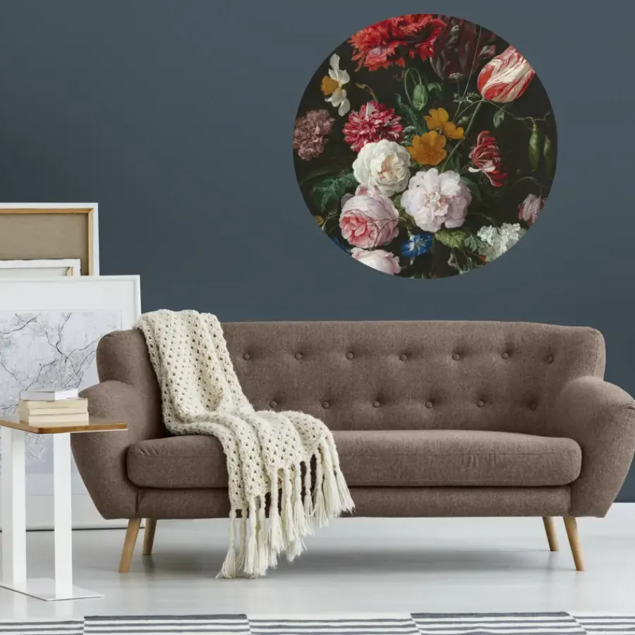 Art for the Home Ronde muursticker Nicky flowers (dessin 119180)