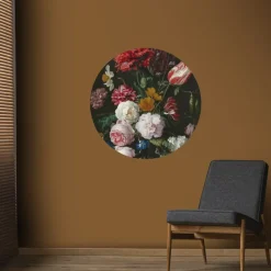 Art for the Home Ronde muursticker Nicky flowers (dessin 119180)
