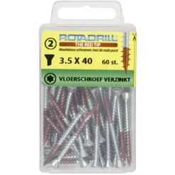 Rotadrill vloerschroef platkop verzinkt 3,5x40 mm (65 stuks)