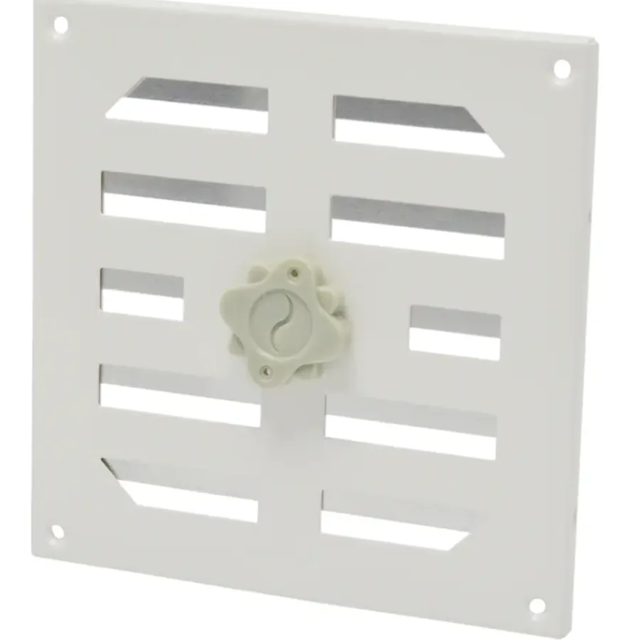Sanivesk afsluitbaar schuifrooster aluminium wit 19,5x19,5 cm