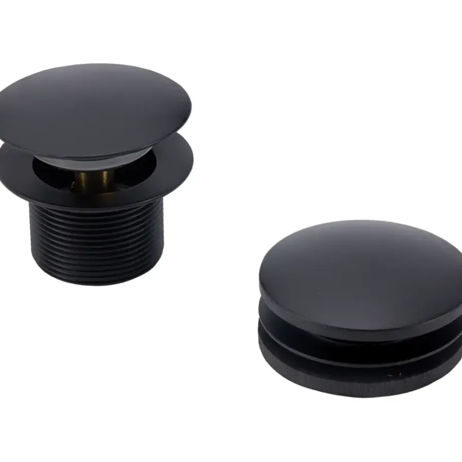 Sanivesk Afvoerplug Bad + Knop Zwart