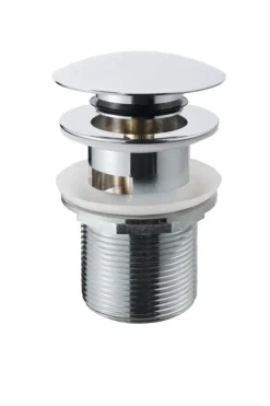 Sanivesk Afvoerplug Click Rond Chroom met Overloop 5/4"