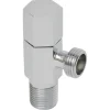 Sanivesk Hoekstopkraan Design Zeshoek 1/2"Mx1/2"M Chroom