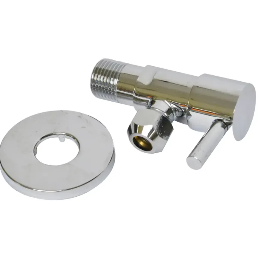 Sanivesk Hoekstopkraan + Rozet 1/2"x10mm Chroom