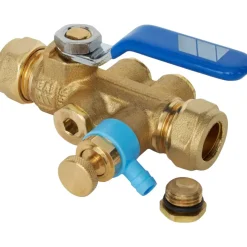 Sanivesk Keerklep EA Controleerbaar + Aftap Knel 15mm