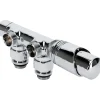 Sanivesk Luxe Radiator Onderblok Set Haaks Chroom