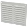 Sanivesk opbouw schoepenrooster aluminium mat wit 245x195 mm