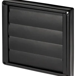 Sanivesk overdrukrooster met lamel RVS zwart Ø 150 mm