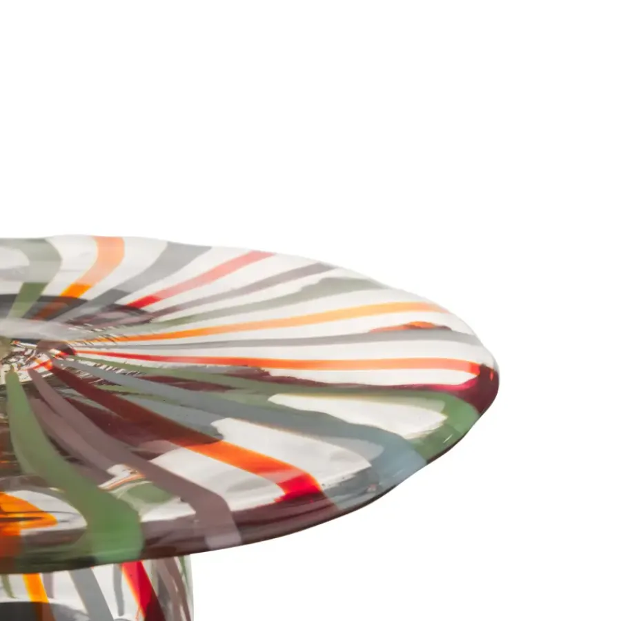 Geen Schaal glas multicolor op voet