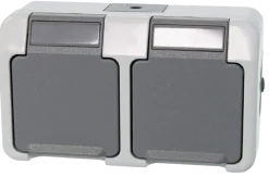 Schneider Electric Aquastar spatwaterdicht geaard stopcontact dubbel horizontaal