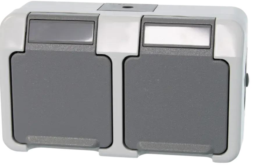 Schneider Electric Aquastar spatwaterdicht geaard stopcontact dubbel horizontaal