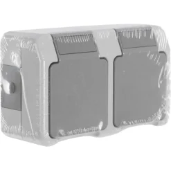 Schneider Electric Aquastar spatwaterdicht geaard stopcontact dubbel horizontaal