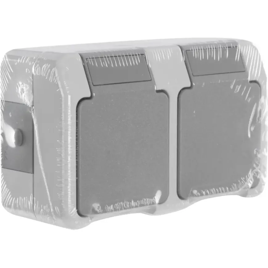 Schneider Electric Aquastar spatwaterdicht geaard stopcontact dubbel horizontaal