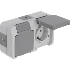 Schneider Electric Aquastar spatwaterdicht geaard stopcontact dubbel horizontaal