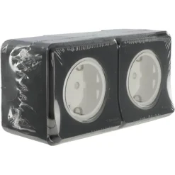 Schneider Electric Mureva Styl wandcontactdoos 2-voudig horizontaal IP55 antraciet