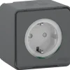Schneider Electric Mureva Styl wandcontactdoos 1-voudig IP55 antraciet