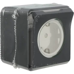 Schneider Electric Mureva Styl wandcontactdoos 1-voudig IP55 antraciet