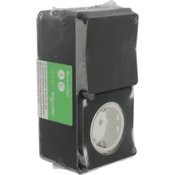 Schneider Electric Mureva Styl combinatie wandcontactdoos/wisselschakelaar IP55 antraciet
