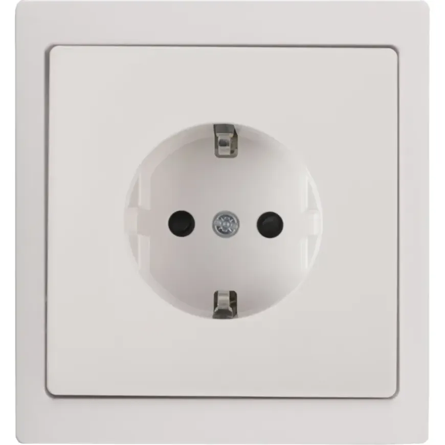 Schneider Merten D-Life Inbouw Stopcontact Enkel Geaard Wit