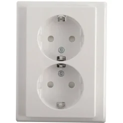 Schneider Merten System-M Dubbel Geaard Stopcontact Actief Wit