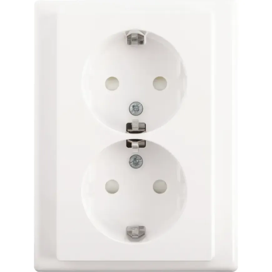Schneider Merten System-M Dubbel Geaard Stopcontact Actief Wit