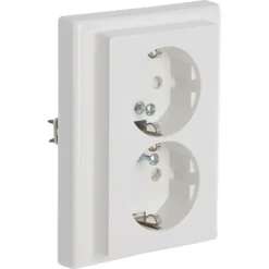 Schneider Merten System-M Dubbel Geaard Stopcontact Polarwit