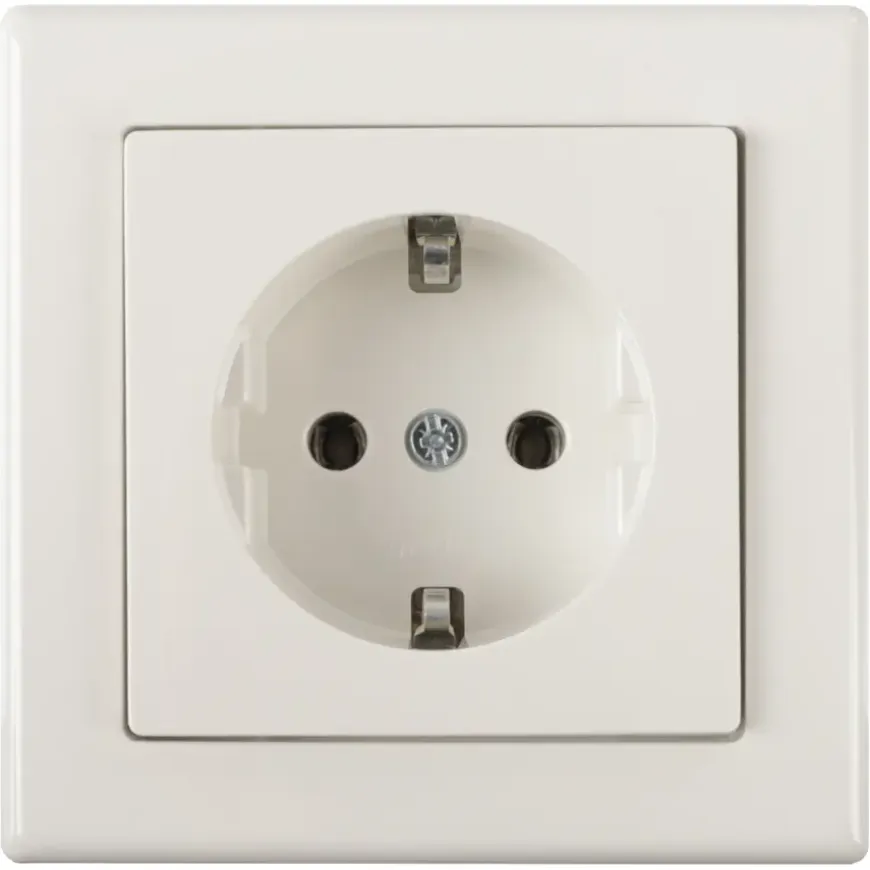 Schneider Merten System-M Enkel Geaard Stopcontact Polarwit