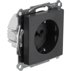 Schneider Merten System-M Enkel Geaard Stopcontact Antraciet