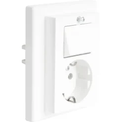 Schneider Merten System-M Geaard Stopcontact met Wisselschakelaar Polarwit