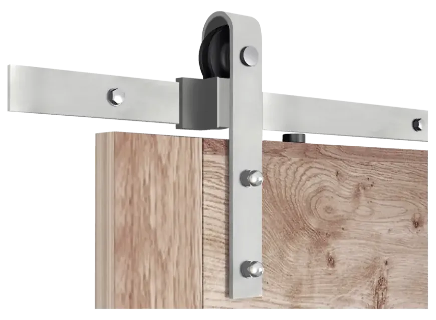 Schuifdeursysteem industrieel RVS complete set met hangrollen