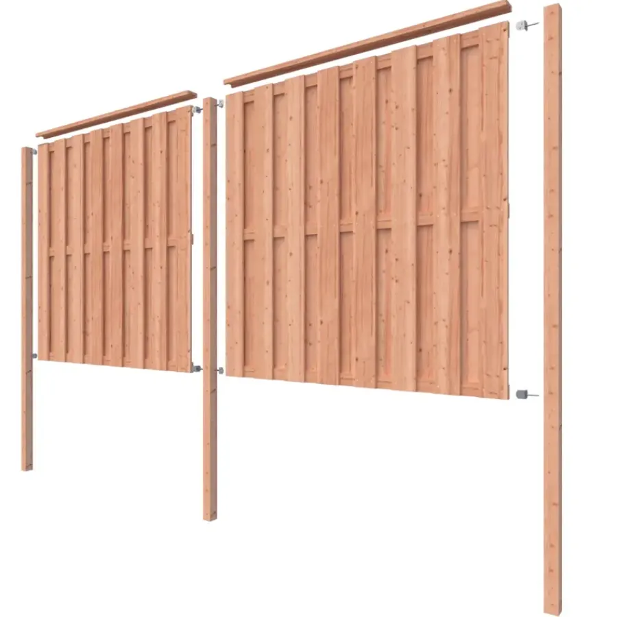 Geen Schutting startpakket Douglas hout 3,8 m lang