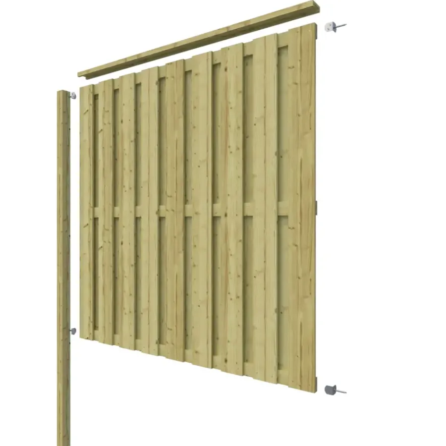 Geen Schutting volgpakket Royal grenen hout 1,9 m lang