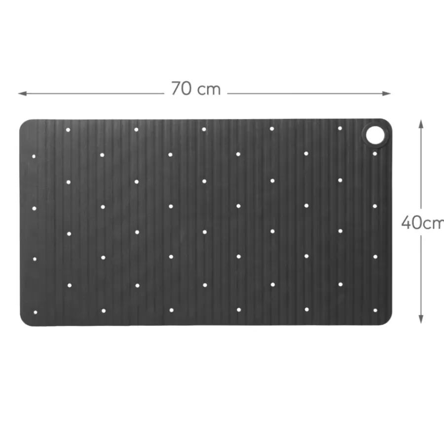 Sealskin antislip badmat Ribb 40x70 cm antraciet (inclusief zwarte haak)