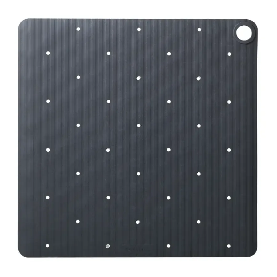 Sealskin antislip douchemat Ribb 55x55 cm antraciet (inclusief zwarte haak)