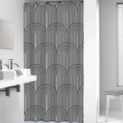 Sealskin douchegordijn brave 180x200cm zwart/wit