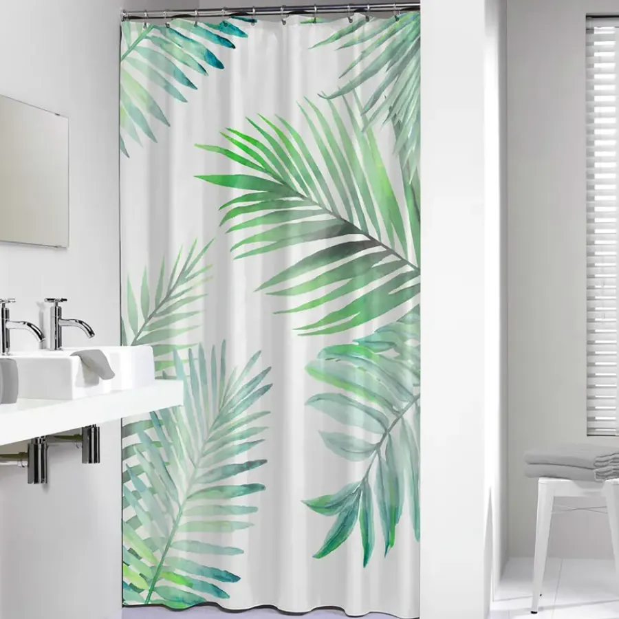 Sealskin douchegordijn leaves 180x200cm groen/wit