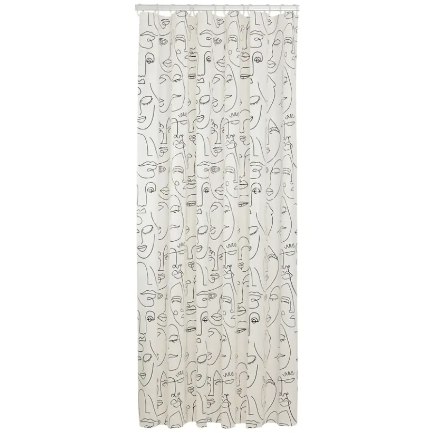 Sealskin douchegordijn mind 180x200cm zwart/wit