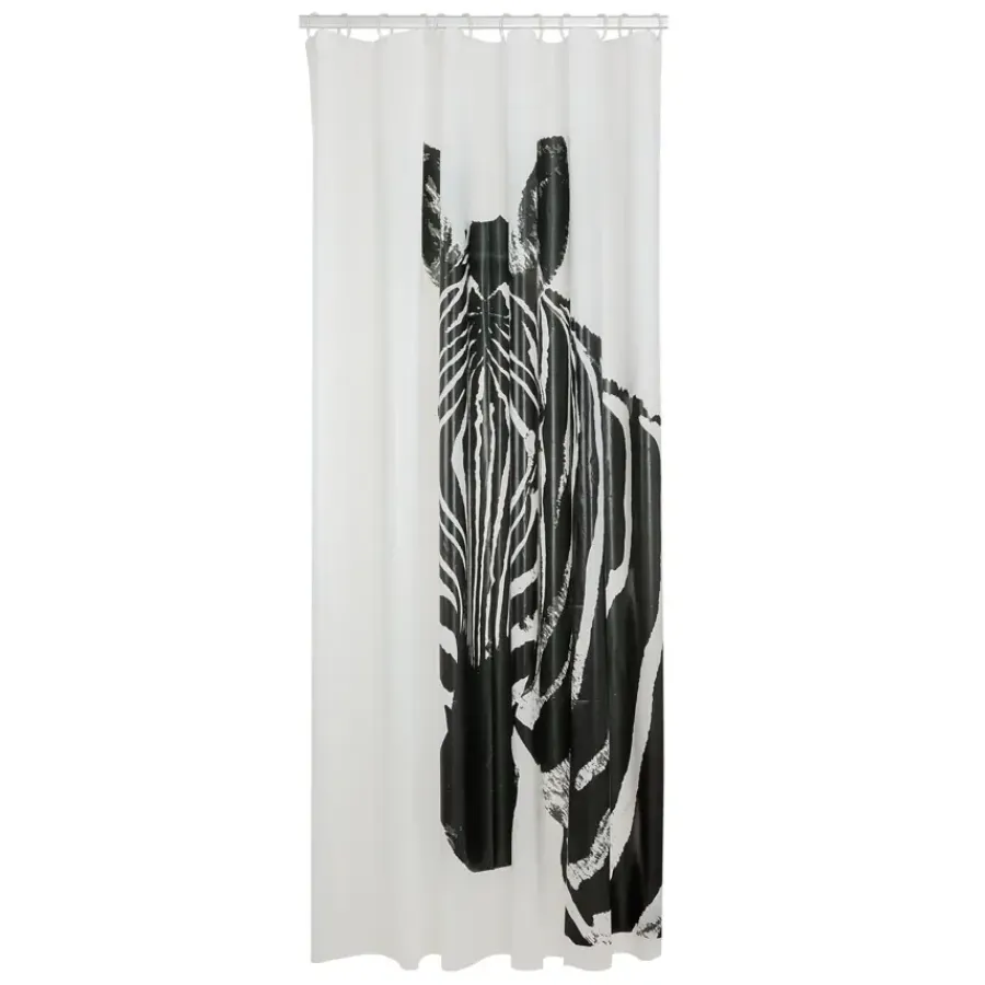 Sealskin douchegordijn zebra 180x200cm zwart/wit