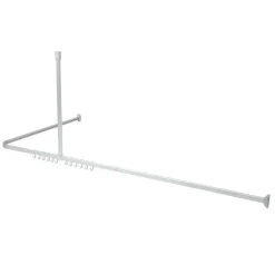 Sealskin Easy Roll douchegordijnstang mat aluminium 90x90 cm incl. haken en plafondsteun
