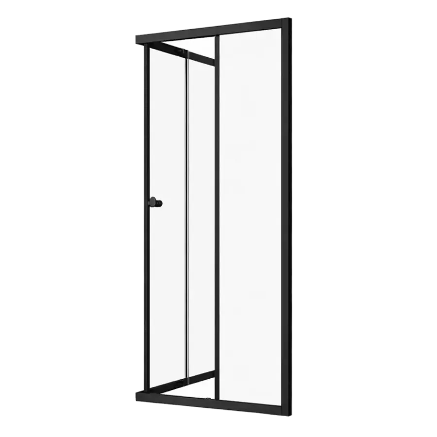 Sealskin hoekinstap deur voor douchecabine vierdelig Hooked mat zwart 90 x 90 x 200 cm