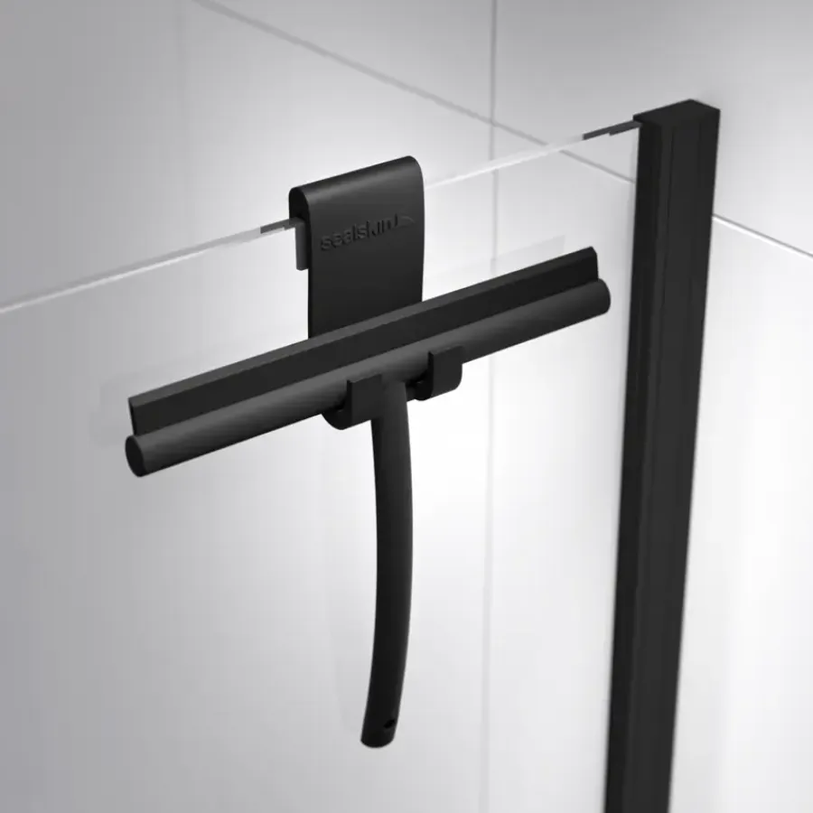 Sealskin Inc. Inloopdouche type A1 90x30x200 cm met douchemand, 8 mm helder veiligheidsglas met antikalklaag Mat zwart